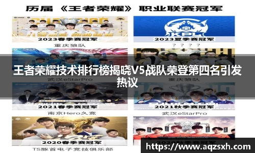 王者荣耀技术排行榜揭晓V5战队荣登第四名引发热议